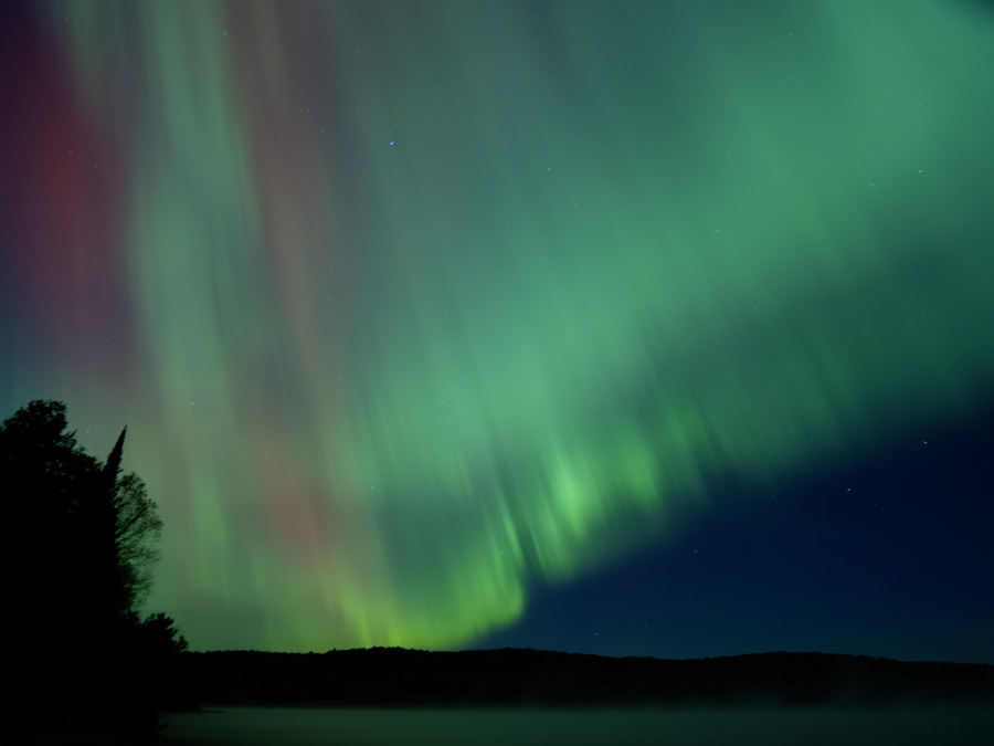 Northern Lights  on Misty Lake